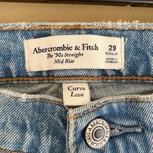 Abercrombie & Fitch '90s Straight Mid Rise Blue Jeans Curve Love